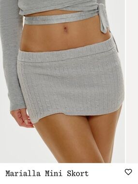 Frankie's Bikinis Grey Cable-Knit Mini Skirt